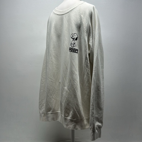 Sandro x Snoopy Smile Sweatshirt Crewneck Cotton Long Sleeve White Mens Size XXL - Picture 4 of 8